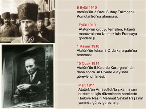 Ataturkun hayati kronolojik siralama